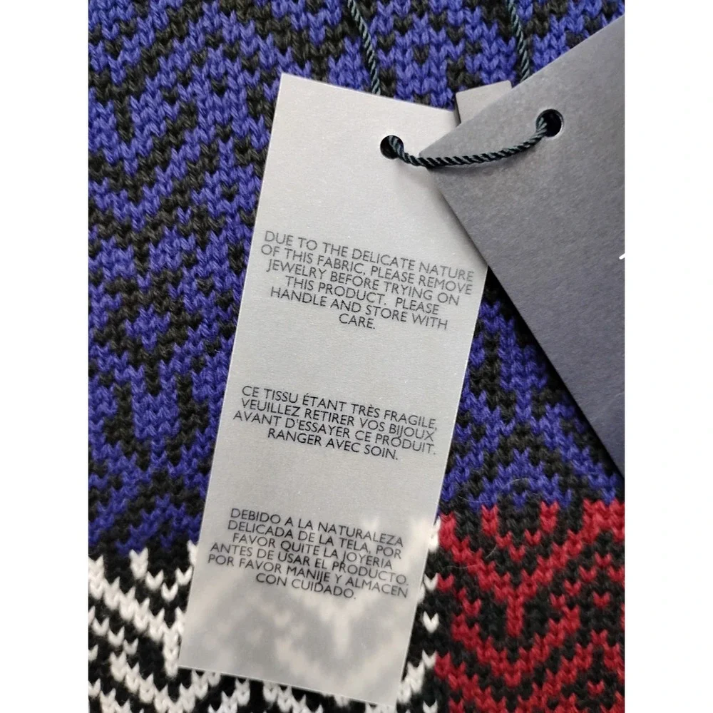 Tommy Hilfiger Knit Long Sweater Sweater Size Large Flag Aztec Print